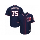 Men's Majestic Washington Nationals #75 Joe Blanton Replica Navy Blue Alternate 2 Cool Base MLB Jersey