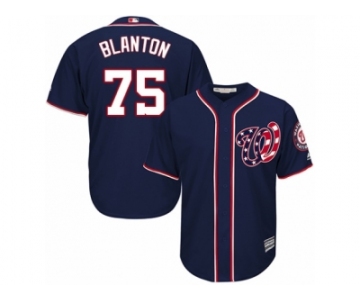 Men's Majestic Washington Nationals #75 Joe Blanton Replica Navy Blue Alternate 2 Cool Base MLB Jersey