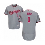 Men's Washington Nationals #1 Wilmer Difo Grey Road Flex Base Authentic Collection 2019 World Series Champions Baseball Jersey