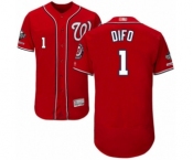 Men's Washington Nationals #1 Wilmer Difo Red Alternate Flex Base Authentic Collection 2019 World Series Champions Baseball Jersey