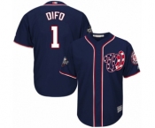 Men's Washington Nationals #1 Wilmer Difo Replica Navy Blue Alternate 2 Cool Base 2019 World Series Bound Baseball Jersey