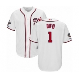 Men's Washington Nationals #1 Wilmer Difo Replica White Home Cool Base 2019 World Series Champions Baseball Jersey