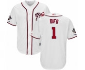 Men's Washington Nationals #1 Wilmer Difo Replica White Home Cool Base 2019 World Series Champions Baseball Jersey