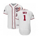 Men's Washington Nationals #1 Wilmer Difo White Home Flex Base Authentic Collection 2019 World Series Champions Baseball Jersey