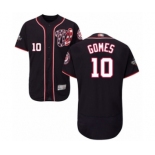 Men's Washington Nationals #10 Yan Gomes Navy Blue Alternate Flex Base Authentic Collection 2019 World Series Bound Baseball Jersey