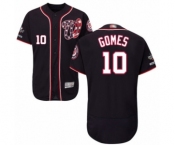 Men's Washington Nationals #10 Yan Gomes Navy Blue Alternate Flex Base Authentic Collection 2019 World Series Champions Baseball Jersey