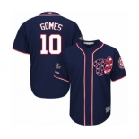 Men's Washington Nationals #10 Yan Gomes Replica Navy Blue Alternate 2 Cool Base 2019 World Series Champions Baseball Jersey