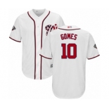 Men's Washington Nationals #10 Yan Gomes Replica White Home Cool Base 2019 World Series Bound Baseball Jersey