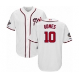 Men's Washington Nationals #10 Yan Gomes Replica White Home Cool Base 2019 World Series Champions Baseball Jersey