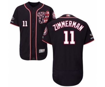 Men's Washington Nationals #11 Ryan Zimmerman Navy Blue Alternate Flex Base Authentic Collection 2019 World Series Champions Baseball Jersey