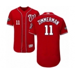 Men's Washington Nationals #11 Ryan Zimmerman Red Alternate Flex Base Authentic Collection 2019 World Series Bound Baseball Jersey