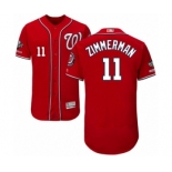 Men's Washington Nationals #11 Ryan Zimmerman Red Alternate Flex Base Authentic Collection 2019 World Series Champions Baseball Jersey