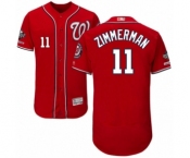 Men's Washington Nationals #11 Ryan Zimmerman Red Alternate Flex Base Authentic Collection 2019 World Series Champions Baseball Jersey