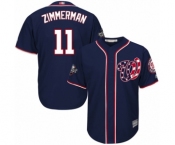 Men's Washington Nationals #11 Ryan Zimmerman Replica Navy Blue Alternate 2 Cool Base 2019 World Series Bound Baseball Jersey