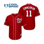 Men's Washington Nationals #11 Ryan Zimmerman Replica Red Alternate 1 Cool Base 2019 World Series Bound Baseball Jersey