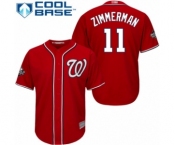 Men's Washington Nationals #11 Ryan Zimmerman Replica Red Alternate 1 Cool Base 2019 World Series Bound Baseball Jersey