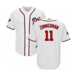 Men's Washington Nationals #11 Ryan Zimmerman Replica White Home Cool Base 2019 World Series Bound Baseball Jersey