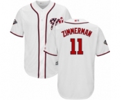 Men's Washington Nationals #11 Ryan Zimmerman Replica White Home Cool Base 2019 World Series Bound Baseball Jersey