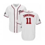 Men's Washington Nationals #11 Ryan Zimmerman Replica White Home Cool Base 2019 World Series Champions Baseball Jersey