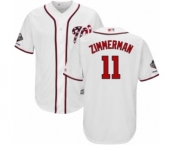 Men's Washington Nationals #11 Ryan Zimmerman Replica White Home Cool Base 2019 World Series Champions Baseball Jersey