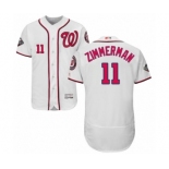 Men's Washington Nationals #11 Ryan Zimmerman White Home Flex Base Authentic Collection 2019 World Series Bound Baseball Jersey