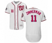 Men's Washington Nationals #11 Ryan Zimmerman White Home Flex Base Authentic Collection 2019 World Series Champions Baseball Jersey