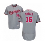 Men's Washington Nationals #16 Victor Robles Grey Road Flex Base Authentic Collection 2019 World Series Bound Baseball Jersey