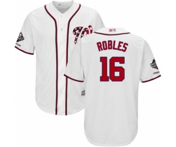 Men's Washington Nationals #16 Victor Robles Replica White Home Cool Base 2019 World Series Champions Baseball Jersey