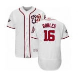 Men's Washington Nationals #16 Victor Robles White Home Flex Base Authentic Collection 2019 World Series Bound Baseball Jersey