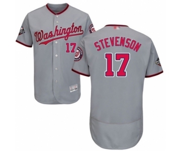 Men's Washington Nationals #17 Andrew Stevenson Grey Road Flex Base Authentic Collection 2019 World Series Bound Baseball Jersey