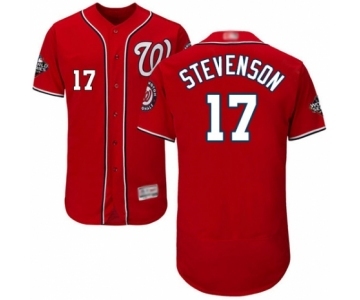 Men's Washington Nationals #17 Andrew Stevenson Red Alternate Flex Base Authentic Collection 2019 World Series Bound Baseball Jersey