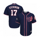 Men's Washington Nationals #17 Andrew Stevenson Replica Navy Blue Alternate 2 Cool Base 2019 World Series Bound Baseball Jersey