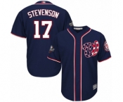 Men's Washington Nationals #17 Andrew Stevenson Replica Navy Blue Alternate 2 Cool Base 2019 World Series Bound Baseball Jersey