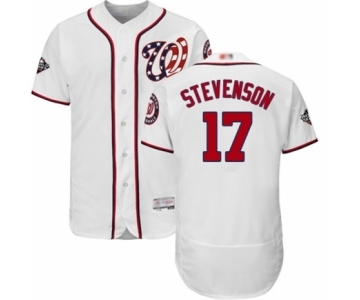 Men's Washington Nationals #17 Andrew Stevenson White Home Flex Base Authentic Collection 2019 World Series Bound Baseball Jersey