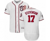 Men's Washington Nationals #17 Andrew Stevenson White Home Flex Base Authentic Collection 2019 World Series Champions Baseball Jersey