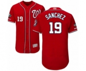 Men's Washington Nationals #19 Anibal Sanchez Red Alternate Flex Base Authentic Collection 2019 World Series Champions Baseball Jersey