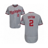 Men's Washington Nationals #2 Adam Eaton Grey Road Flex Base Authentic Collection 2019 World Series Bound Baseball Jersey