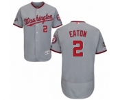 Men's Washington Nationals #2 Adam Eaton Grey Road Flex Base Authentic Collection 2019 World Series Champions Baseball Jersey