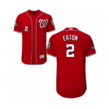 Men's Washington Nationals #2 Adam Eaton Red Alternate Flex Base Authentic Collection 2019 World Series Bound Baseball Jersey