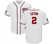 Men's Washington Nationals #2 Adam Eaton Replica White Home Cool Base 2019 World Series Champions Baseball Jersey