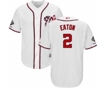 Men's Washington Nationals #2 Adam Eaton Replica White Home Cool Base 2019 World Series Champions Baseball Jersey