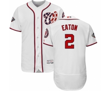 Men's Washington Nationals #2 Adam Eaton White Home Flex Base Authentic Collection 2019 World Series Bound Baseball Jersey