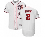 Men's Washington Nationals #2 Adam Eaton White Home Flex Base Authentic Collection 2019 World Series Champions Baseball Jersey