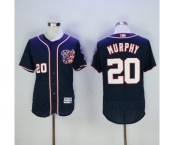 Men's Washington Nationals #20 Daniel Murphy Majestic Navy Blue Flexbase Authentic Collection Player Jersey