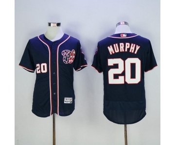 Men's Washington Nationals #20 Daniel Murphy Majestic Navy Blue Flexbase Authentic Collection Player Jersey