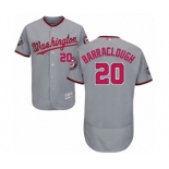 Men's Washington Nationals #20 Kyle Barraclough Grey Road Flex Base Authentic Collection 2019 World Series Bound Baseball Jersey