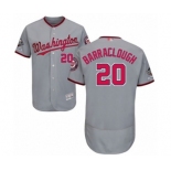 Men's Washington Nationals #20 Kyle Barraclough Grey Road Flex Base Authentic Collection 2019 World Series Champions Baseball Jersey