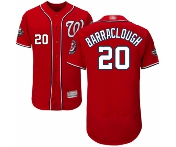 Men's Washington Nationals #20 Kyle Barraclough Red Alternate Flex Base Authentic Collection 2019 World Series Bound Baseball Jersey