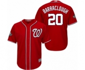 Men's Washington Nationals #20 Kyle Barraclough Replica Red Alternate 1 Cool Base 2019 World Series Bound Baseball Jersey