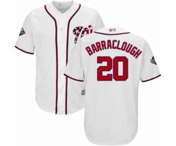 Men's Washington Nationals #20 Kyle Barraclough Replica White Home Cool Base 2019 World Series Bound Baseball Jersey